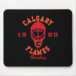 Calgary Flames Hockey Mask White Nhl Officially Li Mouse Mat