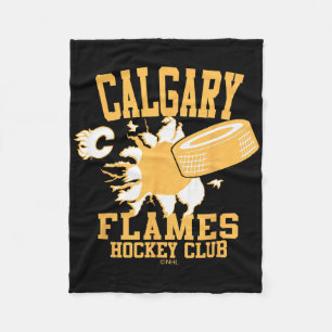 Calgary Flames Hockey Puck Burst Red Officially Li Fleece Blanket