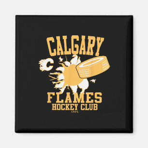 Calgary Flames Hockey Puck Burst Red Officially Li Magnet