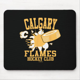 Calgary Flames Hockey Puck Burst Red Officially Li Mouse Mat