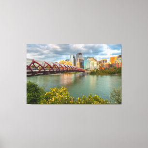 Calgary Peace Bridge and Cityscape  Canvas Print