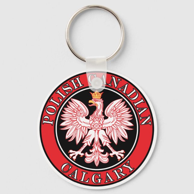 Calgary Polish Canadian Eagle Key Ring (Front)