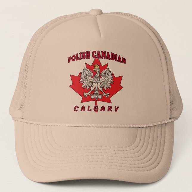 Calgary Polish Canadian Leaf Trucker Hat (Front)