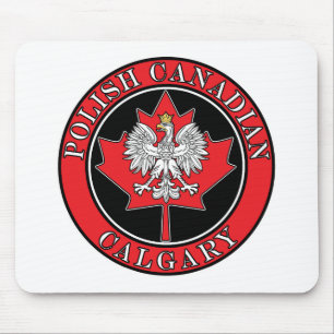 Calgary Round Polish Canadian Leaf Mouse Mat