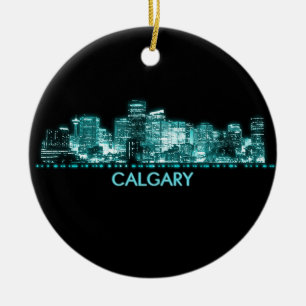 Calgary Skyline Ceramic Tree Decoration