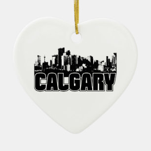 Calgary Skyline Ceramic Tree Decoration