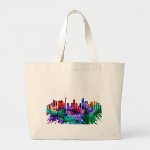 Calgary Skyline Large Tote Bag