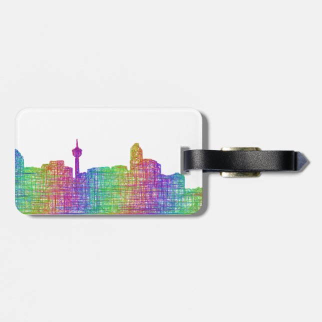 Calgary skyline luggage tag (Back Horizontal)