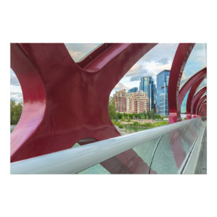 Calgary's Peace Bridge and Cityscape View Photo Print