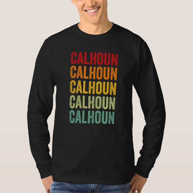 Calhoun County Georgia Rainbow Text T-Shirt (Front)