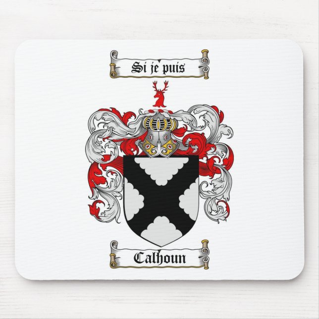 CALHOUN FAMILY CREST -  CALHOUN COAT OF ARMS MOUSE MAT (Front)