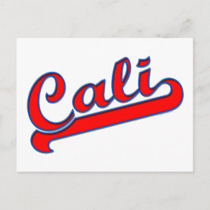 Cali California Logo Red Blue Postcard