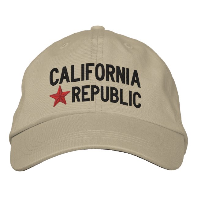 Cali California Republic STAR Embroidery Embroidered Hat (Front)