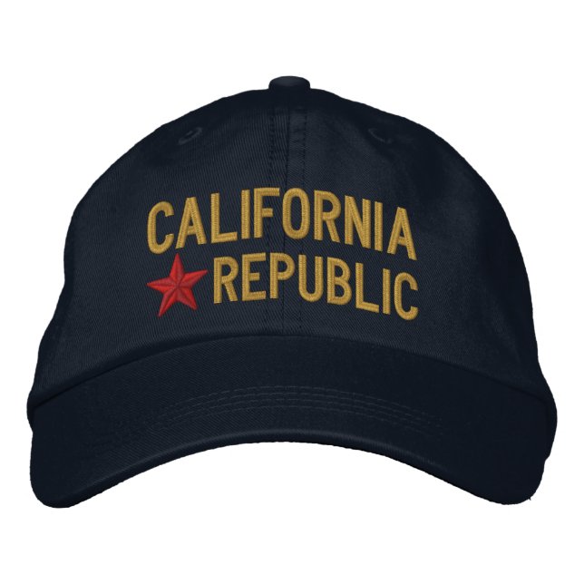 Cali California Republic STAR Embroidery Embroidered Hat (Front)