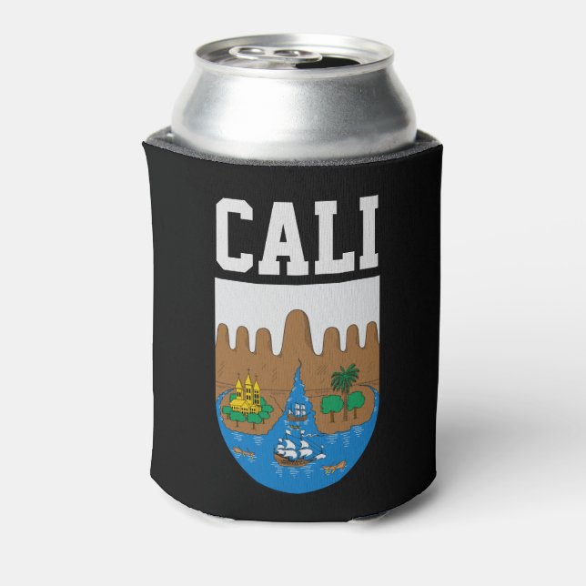 Cali, COLOMBIA coat of arms Can Cooler (Can Back)