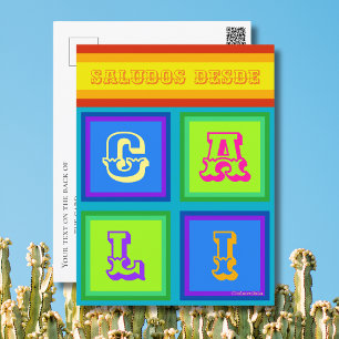 Cali Colombia colour holiday Postcard