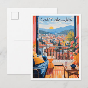Cali Colombia Travel Aesthetic Postcard