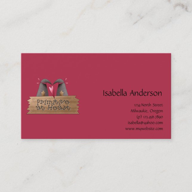 Cali Crows · Primitive at Heart Business Card (Front)