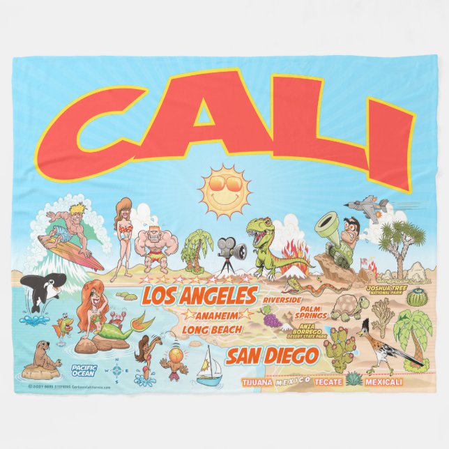 CALI Fleece Blanket (Front (Horizontal))