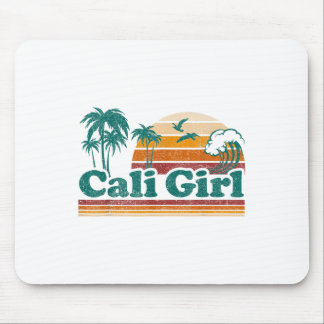 Cali Girl California Beach Summer Vacation Vintage Mouse Mat