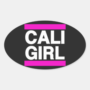 Cali Girl Pink Oval Sticker