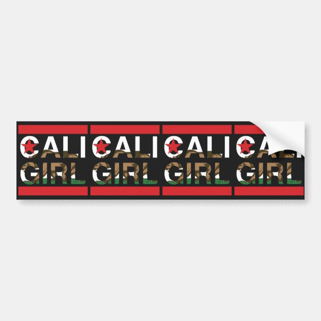 Cali Girl Rep Red Bumper Sticker (Front)