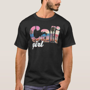 Cali Girl Sunset Beach California Summer Retro Wom T-Shirt