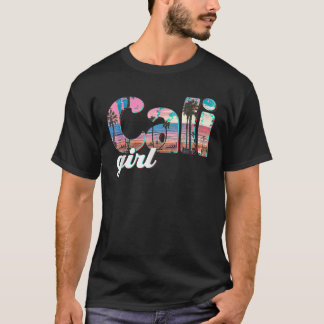 Cali Girl Sunset Beach California Summer Retro Wom T-Shirt