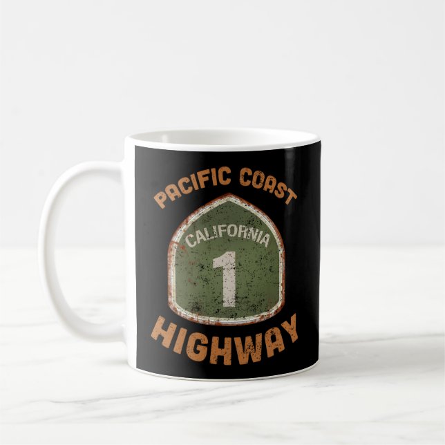 Cali Pacific Coast Highway Route 1 California Coffee Mug (Left)