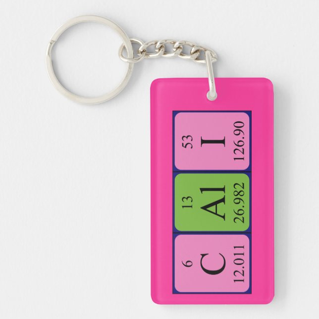Cali periodic table name keyring (Front)