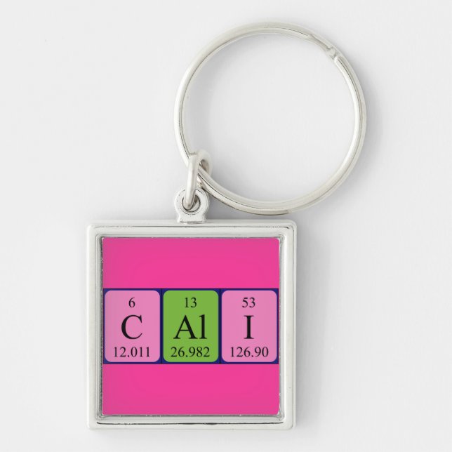 Cali periodic table name keyring (Front)