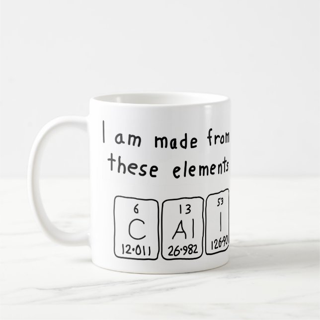 Cali periodic table name mug (Left)