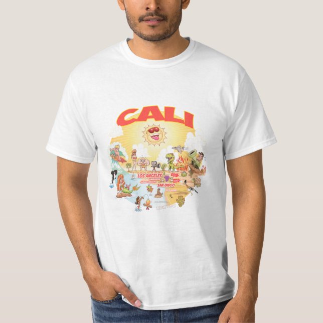 CALI Southern California Cartoon T-Shirt (Front)