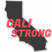 CALI STRONG Red Blk CA Outline Heart