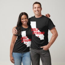 CALI STRONG Red Wht CA Solid Heart
