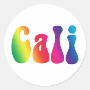Cali Tie-Dye California Hippie Logo Classic Round Sticker