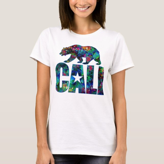 Cali Tie-Dye Logo and Grizzly Bear T-Shirt (Front)