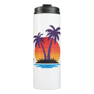Cali Vibes Sunset Palm Tree Thermal Tumbler Mug