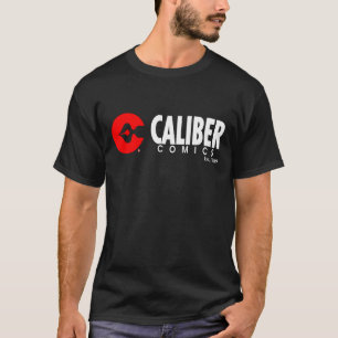 Calibre Comics horizontal logo white t-shirt