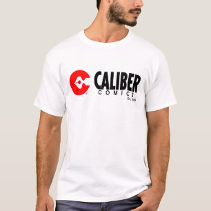 Calibre Comics horizontal logo white t-shirt