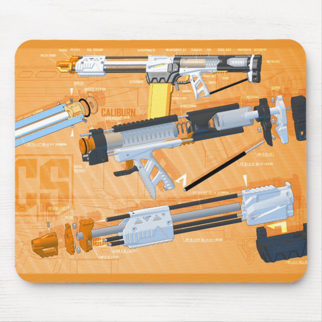 Caliburn Exploded Mouse Mat (Front)