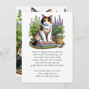 Calico and the Catnip Cat Lovers Flat Note Card