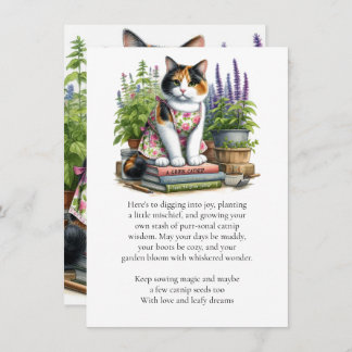 Calico and the Catnip Cat Lovers Flat Note Card