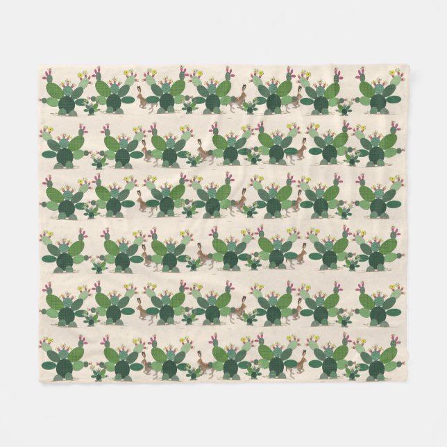 Calico Cactus Fleece Blanket (Front (Horizontal))
