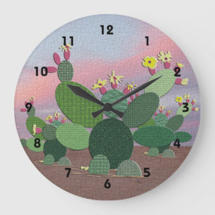 Calico Cactus Large Clock