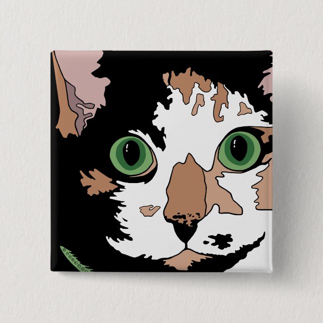 Calico Cat   15 Cm Square Badge (Front)