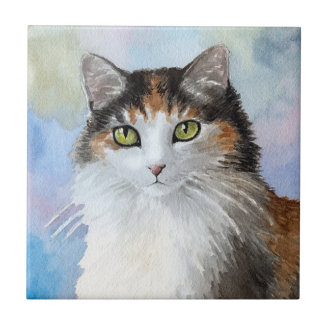 Calico Cat 572 blue Large Gift Box Tile (Front)