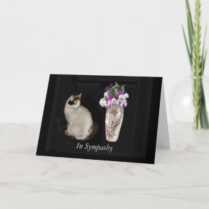 Calico Cat And Orchids Card