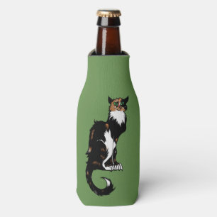 Calico Cat Art "Le Chat Noir" Calicos Parody Cats Bottle Cooler
