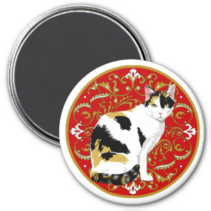 Calico Cat Baroque Magnet